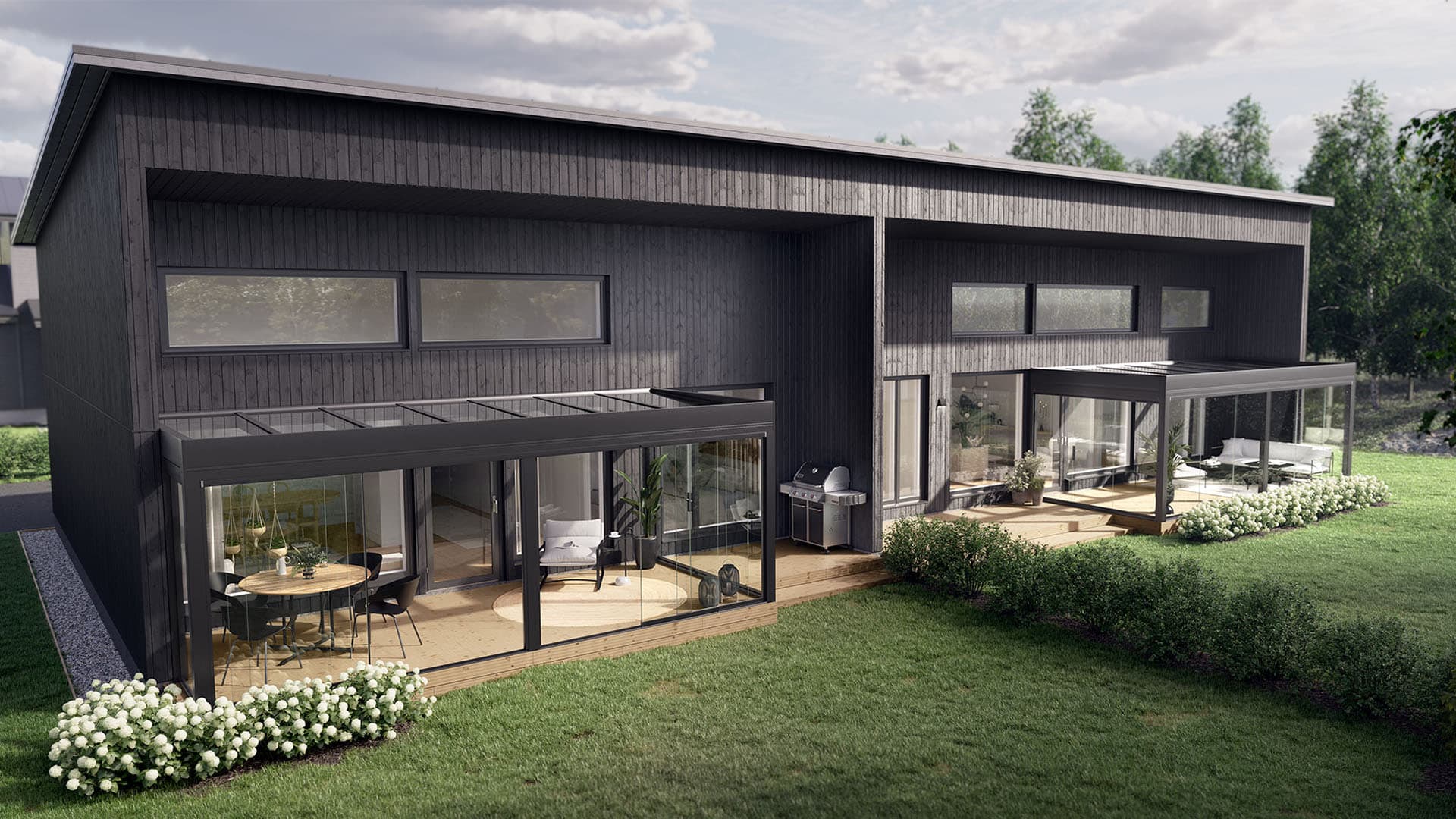 Lumonin lasiterassimalliston Tasa-kattomalli