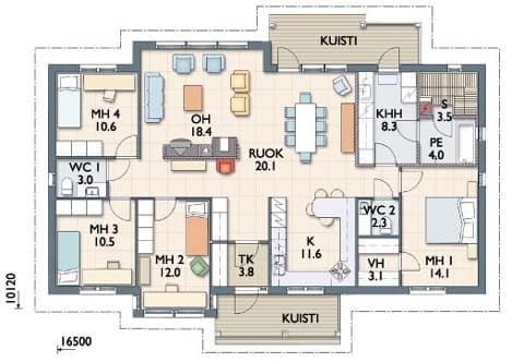 Mannisten kodin suunnittelu lähhti liikkeelle Kastellin Moderni 145-mallista.