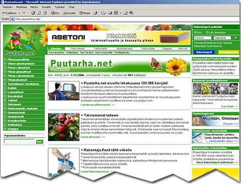 <p data-block-key="sju56">Puutarha.netin ulkoasu palvelun oston jälkeen.</p>