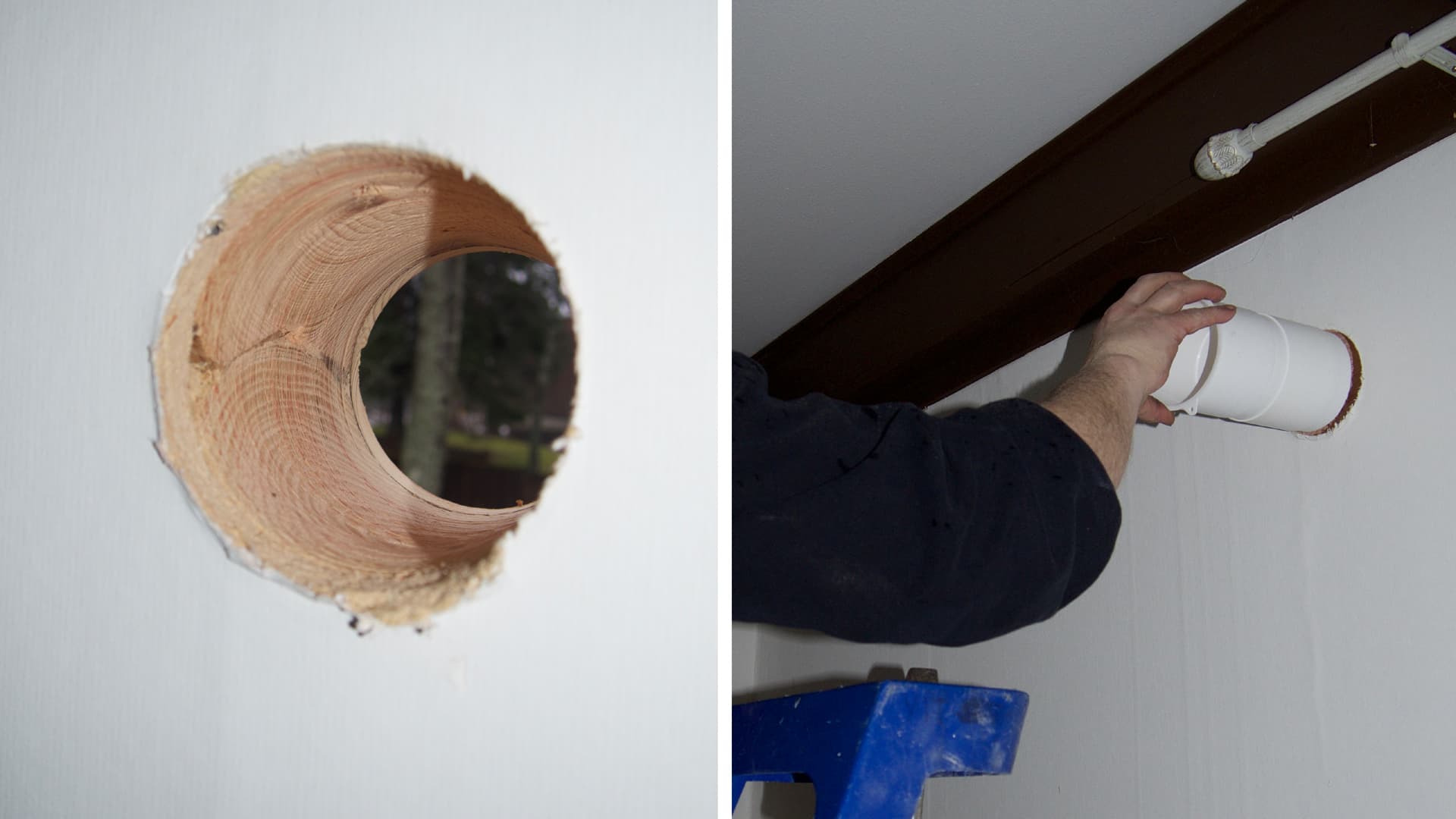 <p data-block-key="5komi">Kun läpivienti on tehty, voidaan reikään asettaa VLR-100 -pakkauksen mukana toimitettavat teleskooppiputket. Tarvittaessa voidaan lisätä myös äänenvaimennin.</p>