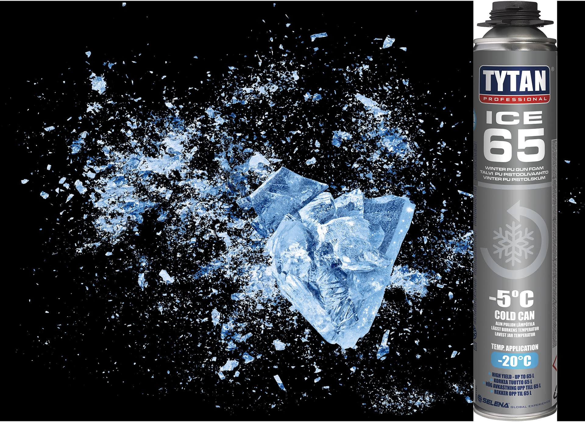 Pakkasessa ilman esilämmitystä käytettävä pistoolivaahto