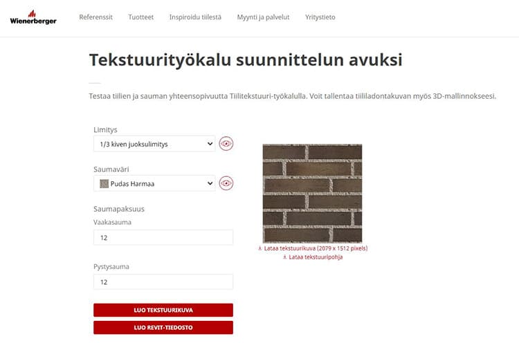 Testaa, miltä tiiliseinäsi näyttäisi