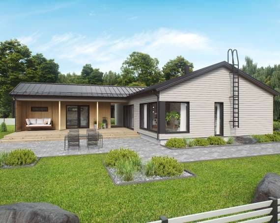 <p data-block-key="tmszv">Plazia 152/178 H-talomalli on L-muotoinen ja siinä on harjakatto. Mallia on saatavissa myös pulpettikattoisena. Tässä talomallissa on erillinen saunaosasto.</p>