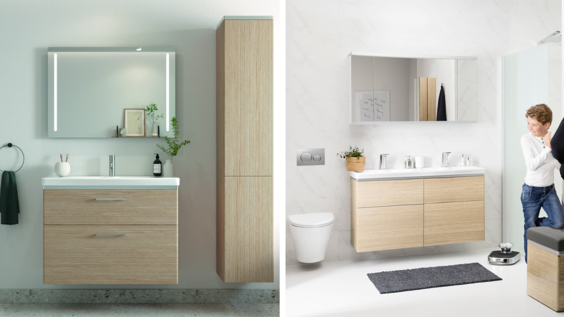 <p data-block-key="mbj8q">IDO Glow -sarjan allas- ja peilikaapeissa on yhdenmukainen alumiinilista.</p>