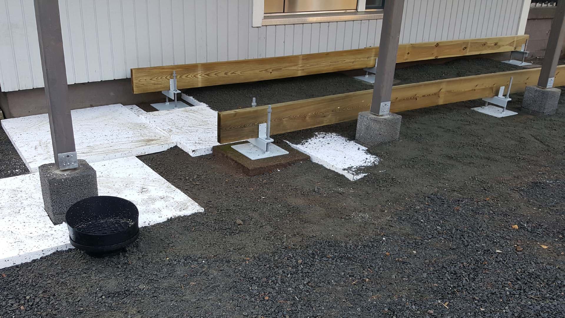 <p data-block-key="2ake9">Perustukset myös routaeristettiin.</p>