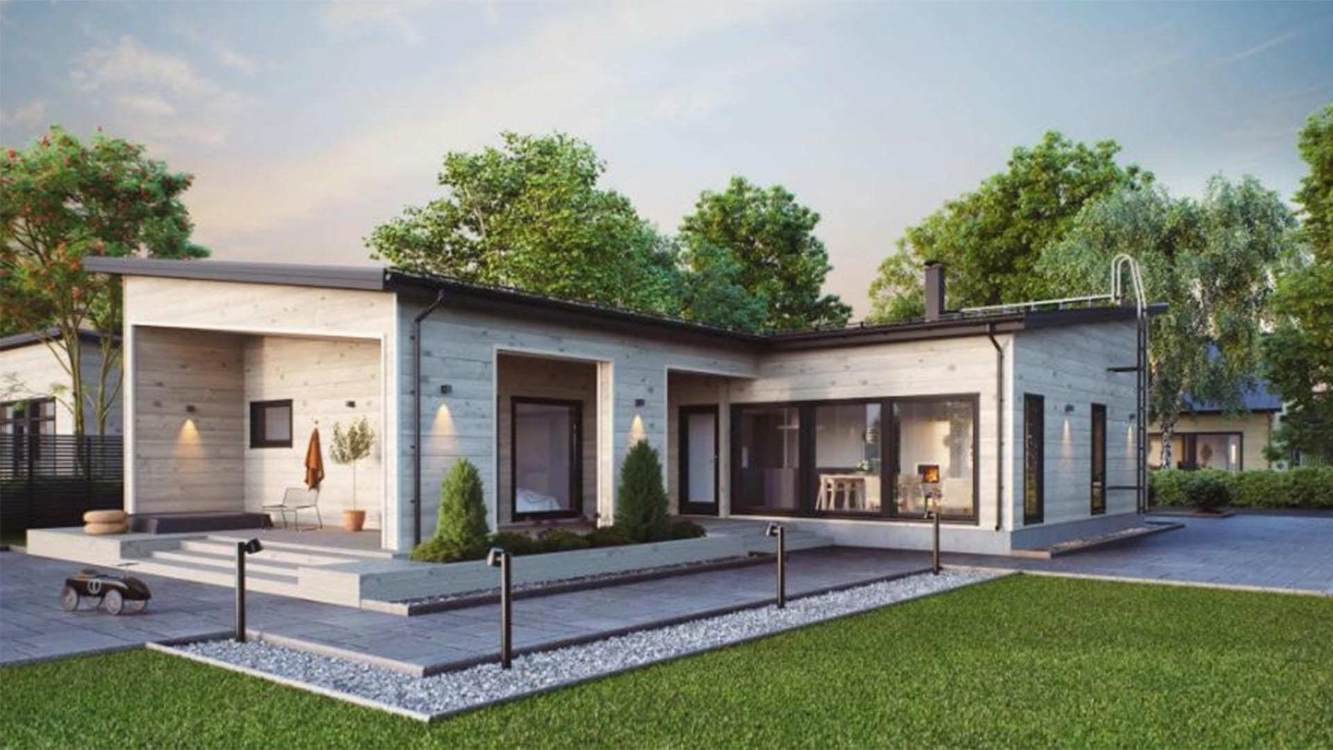 <p data-block-key="xgwyd">6h + k + khh + pe + s + 2 wc, L-mallisen hirsikodin suojaisa sisäpiha tarjoaa omaa rauhaa myös hektisessä kaupunkiympäristössä. Aisti 131 vastaa L-muotoisten omakotitalojen kasvavaan kysyntään.</p>