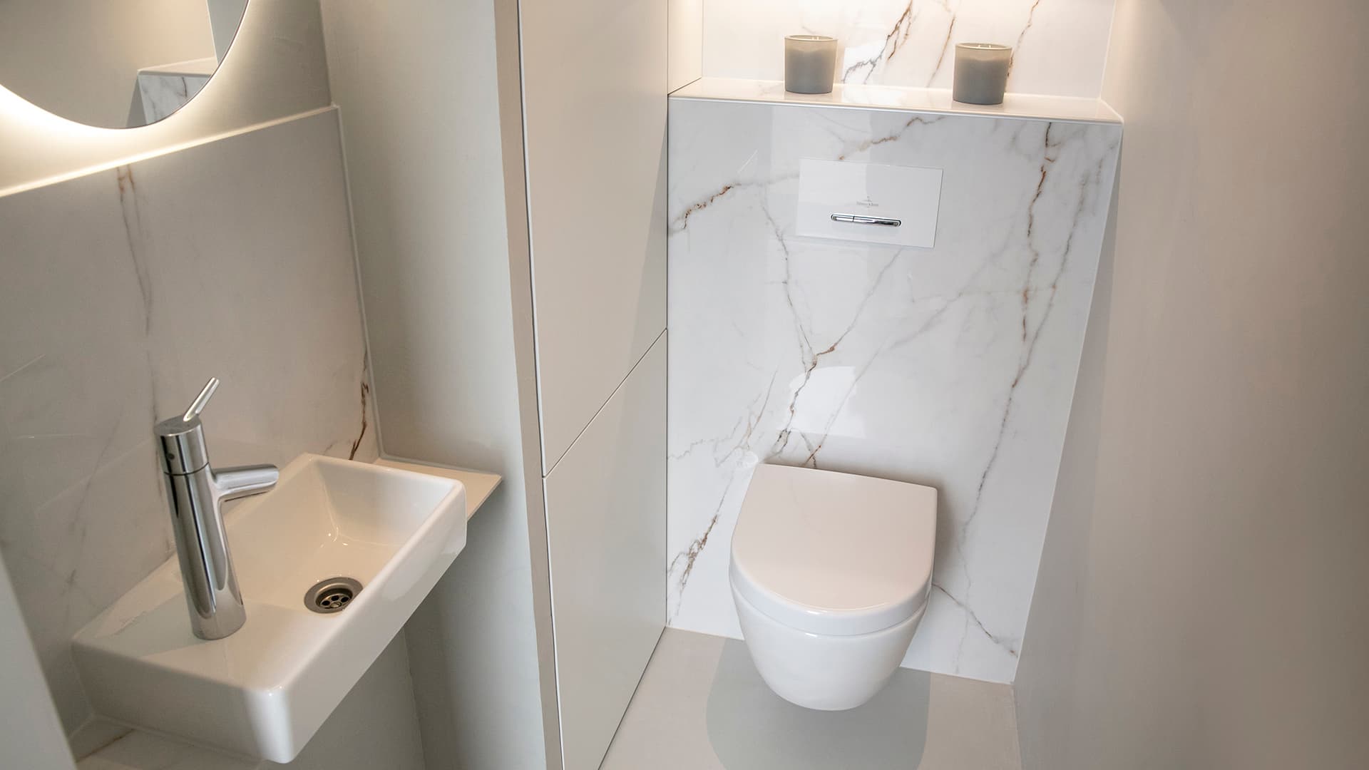 Villeroy & Boch seinä-wc Subway 2.0 sekä Avento pesuallas.