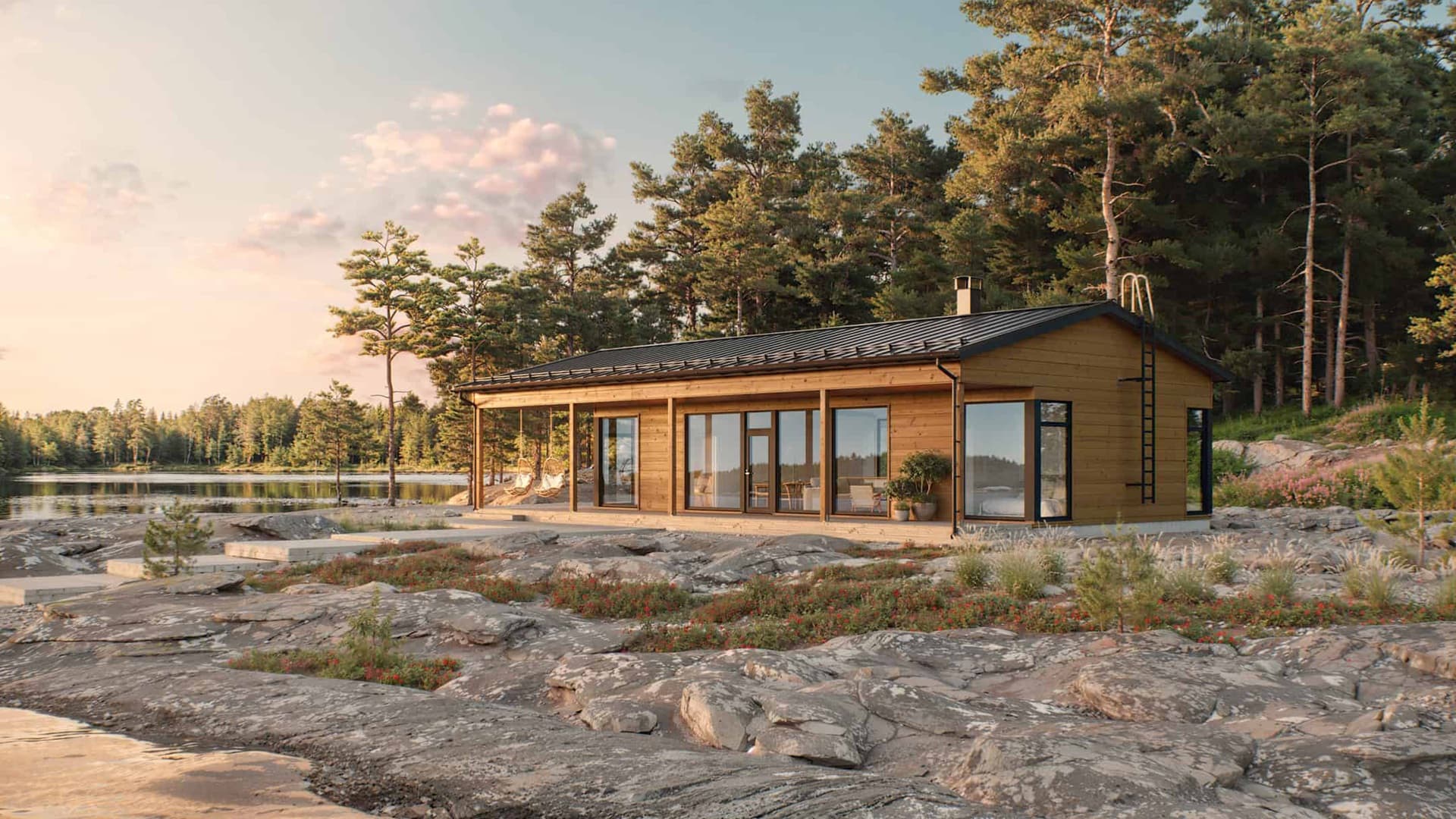 <p data-block-key="9axqi">Sointu 104/113 A (4h + k + khh + wc + ph + s) on tilava kolmen makuuhuoneen huvila, jota kiertää kahdelta sivulta reilunkokoinen katettu terassi. Loivasti kaartuva harjakatto ja selkeät katosratkaisut mukailevat Kastellin suosittujen Kultaranta-mallien tunnistettavaa ja ajattoman modernia ilmettä.</p>