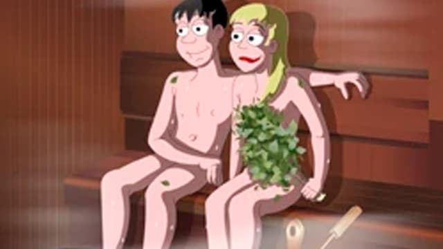 piirretyt hahmot saunassa