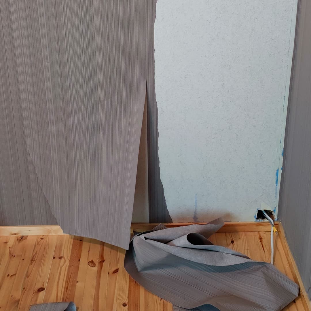 <p data-block-key="l92s0">Tapetin pinta on yleensä palstautuvaa ja lähtee suurina paloina irti repimällä. (Kuva Sari Nieminen)</p>