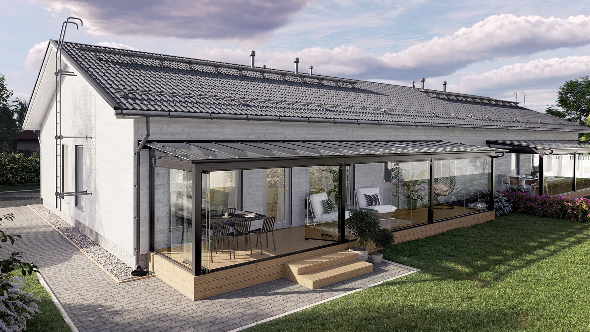 Lumonin lasiterassimalliston Klassinen-kattomalli