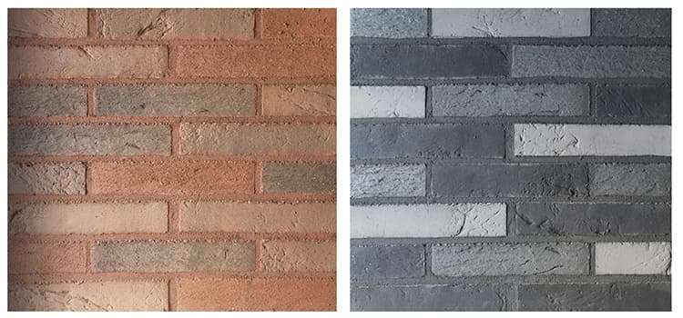 <p data-block-key="90vo3">Kesän 2019 asuntomessuilla Kouvolassa esitellään kirjavia julkisivuja. Sekä mustan- että ruskeankirjava tiilijulkisivu on yhdistelmä kolmesta eri tiiliväristä.</p>