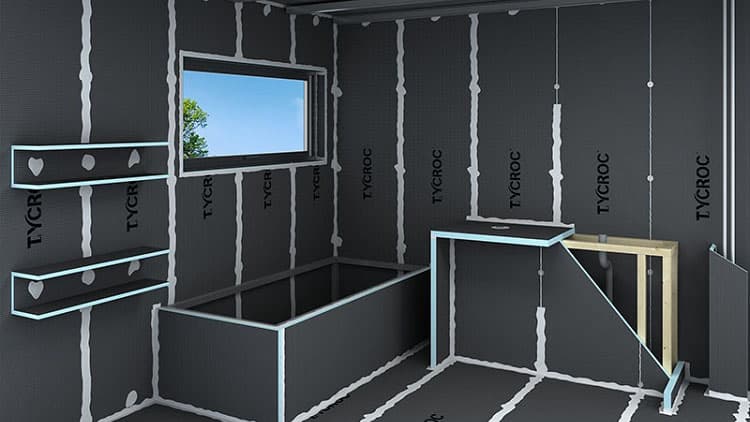 <p data-block-key="23hfz">Tycroc TWP märkätilalevy on vedenpitävä ja vettähylkivä materiaali.</p>