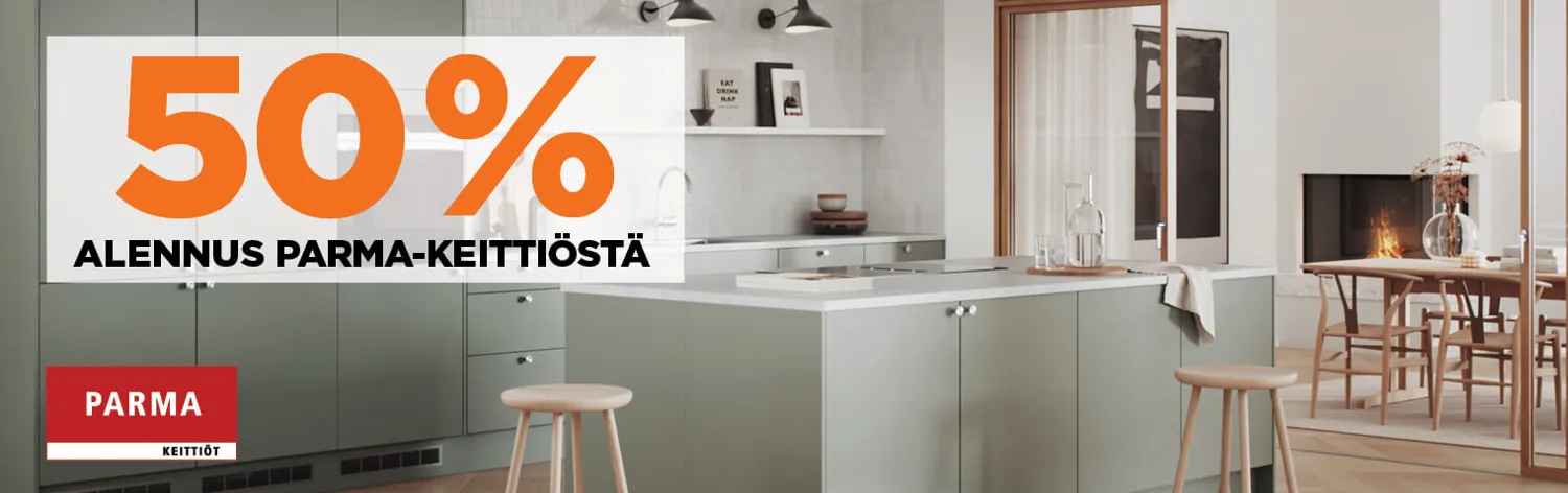 Parma keittiöiden alennusbanneri
