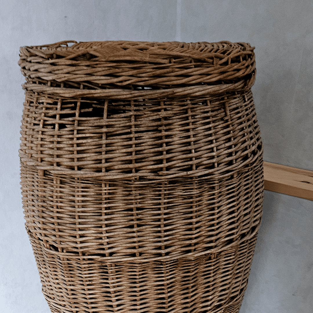 Arja Pollari yksityiskohta rottinkiruukku