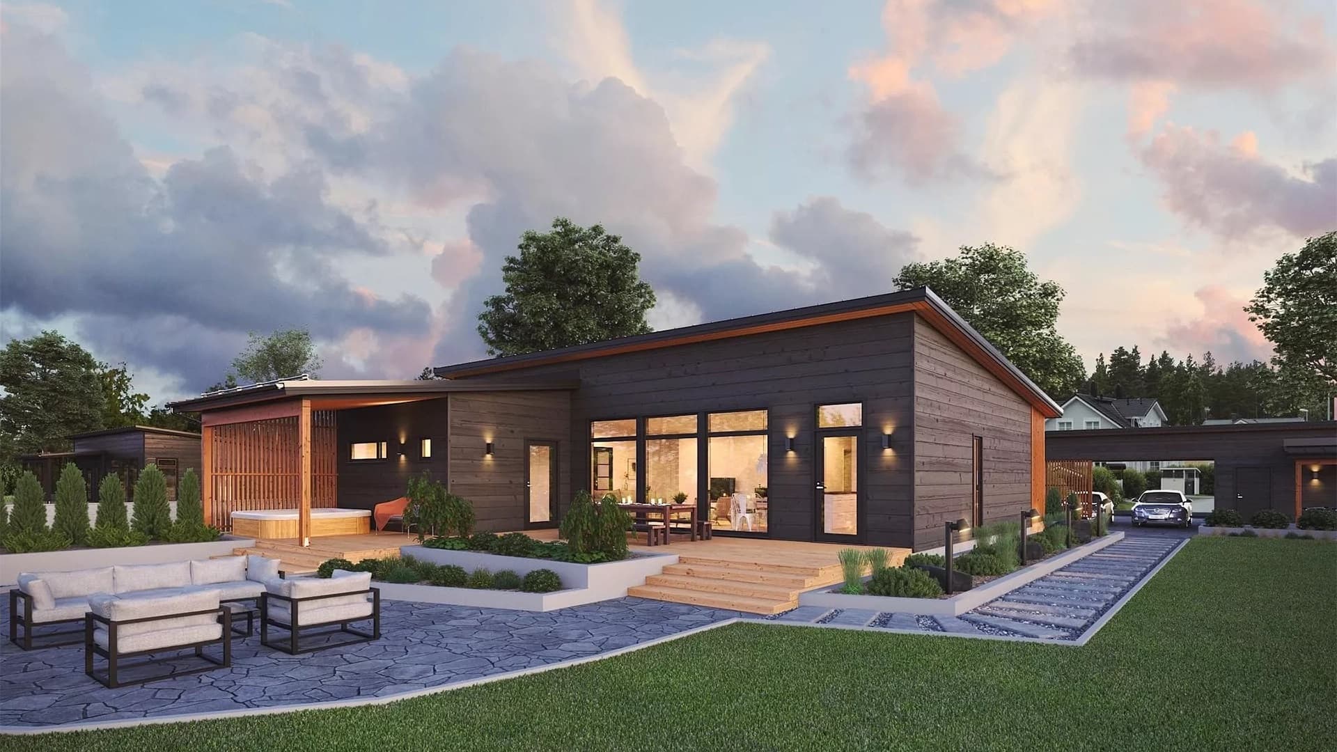 <p data-block-key="al29v">Aisti 122/132 (5h + k + khh + vh + 2wc + puh + pe + s + tekn): Moderni L-mallinen Aisti luo yksityisyyttä pihaan ja tarjoaa muokattavia tilaratkaisuja. Käytännöllinen pohja, erillinen saunasiipi ja arkea helpottavat yksityiskohdat tekevät siitä suositun valinnan tiiviille tonteille.</p>