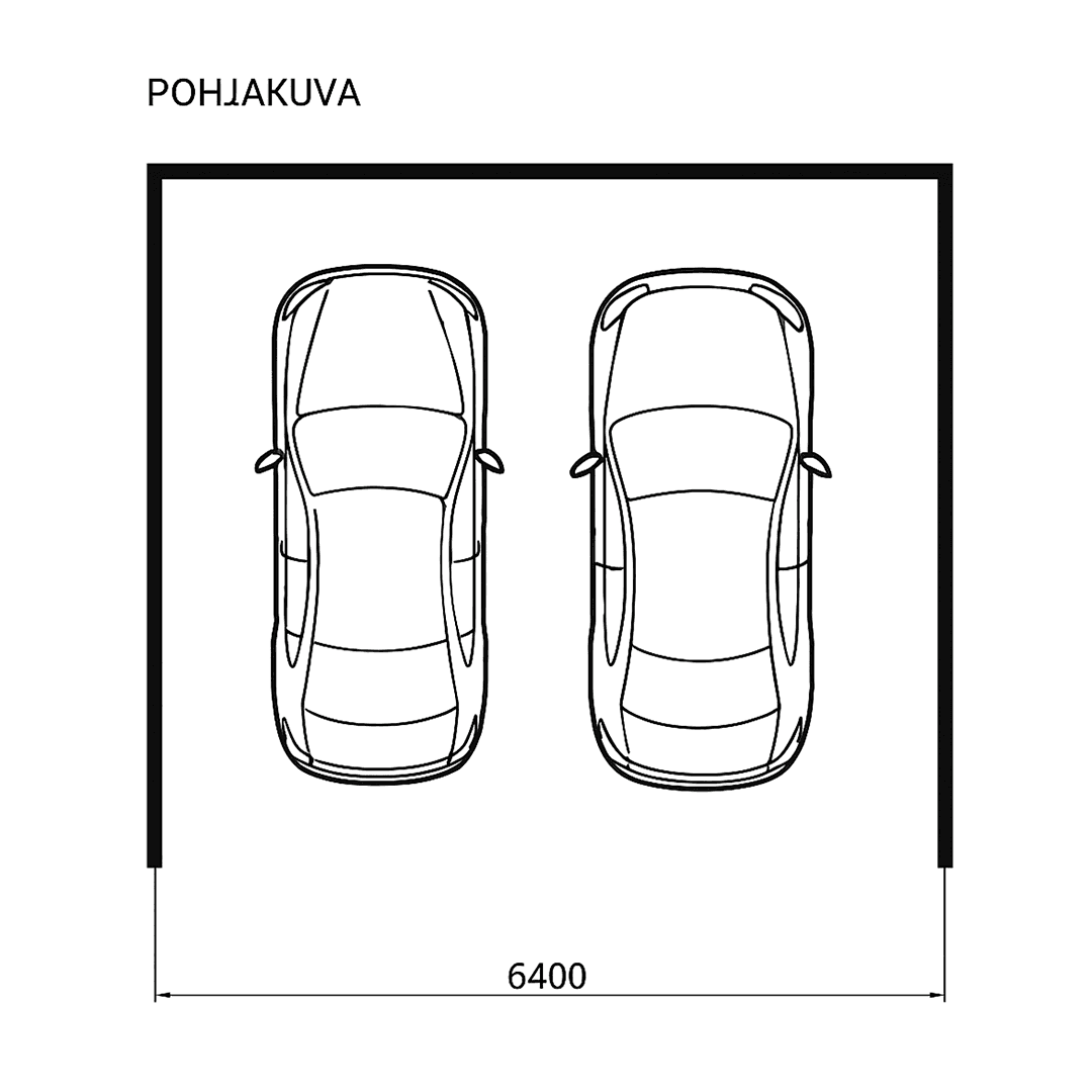 <p data-block-key="0uoqy">Tehdasvalmisteinen autokatos on mitoitettu kahdelle autolle siten, että pysäköinti ja liikkuminen onnistuvat ilman turhaa peruuttelua tai siirtelyä. (Kuva Aulis Lundell Oy)</p>