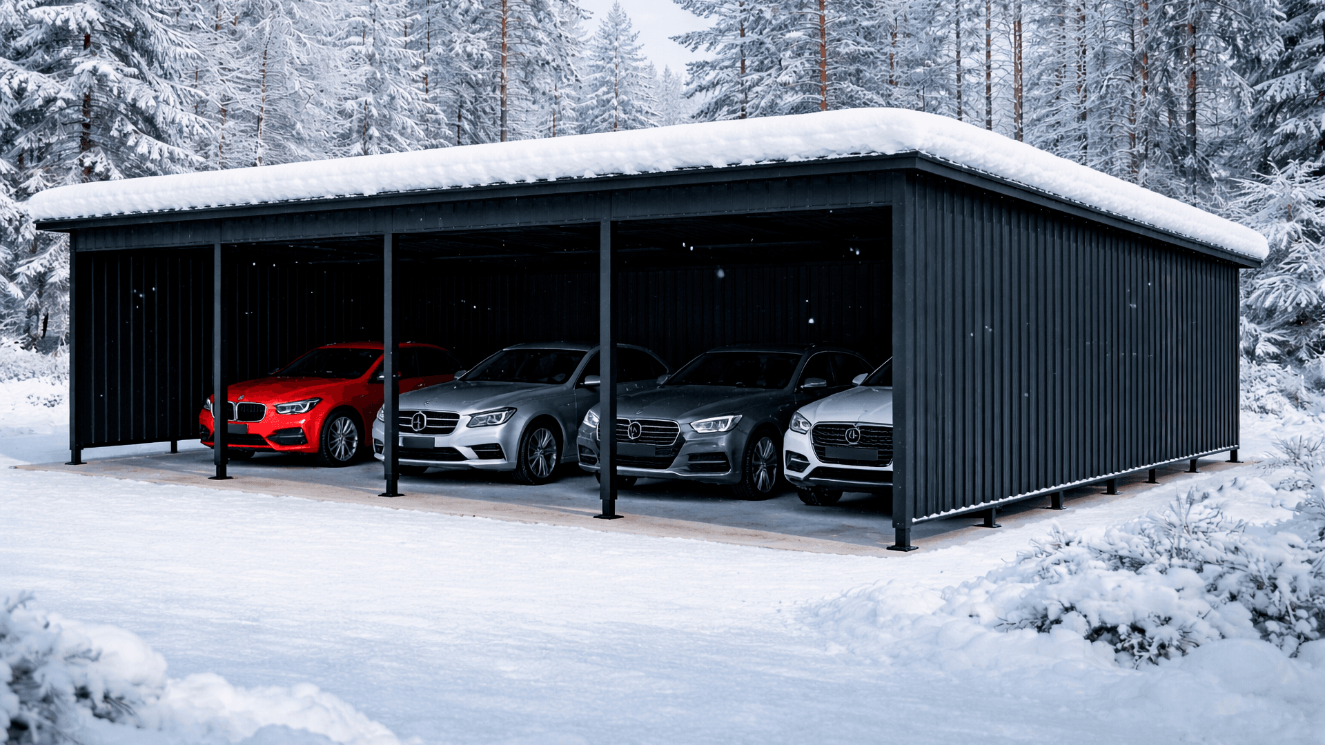 <p data-block-key="uirbp">Teräsrakenteinen autokatos on helppo rakentaa myös useammalle autolle ja se sopii hyvin taloyhtiöidenkin tarpeisiin. (Kuva Aulis Lundell Oy)</p>