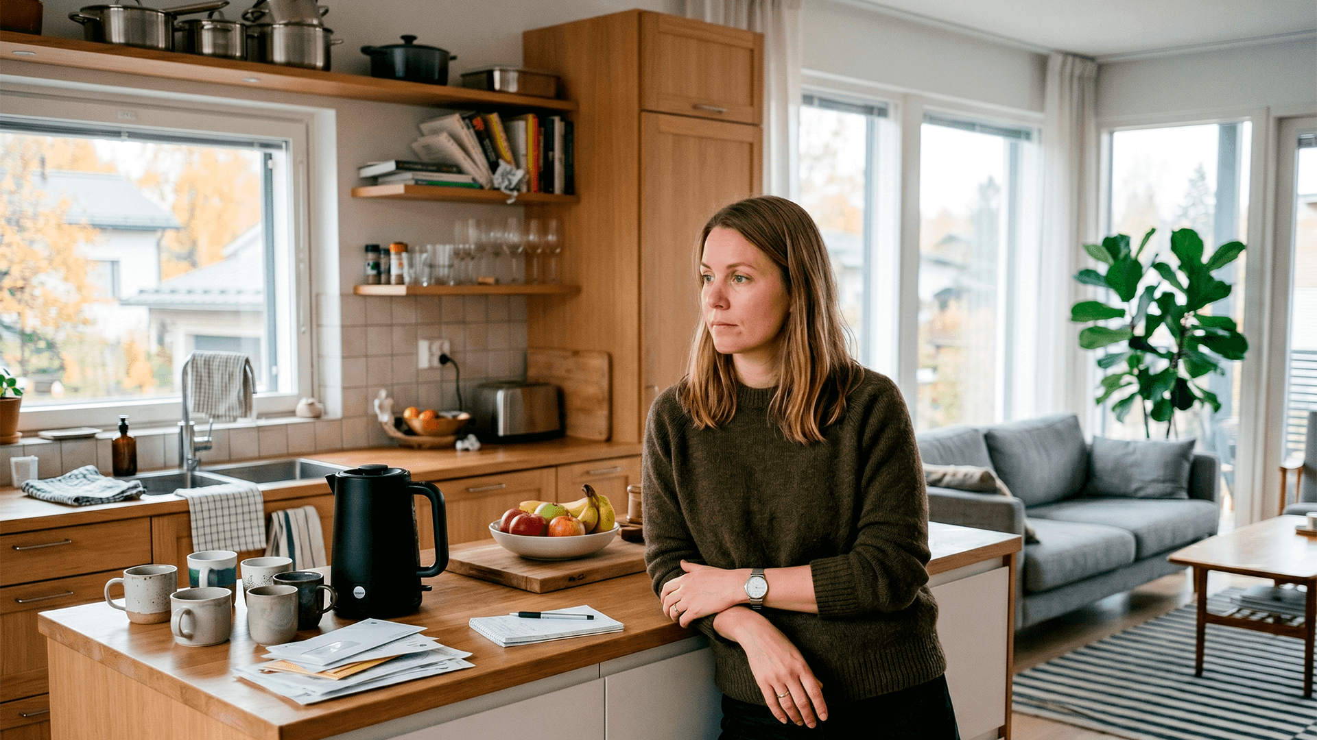 <p data-block-key="c3av3">Avokeittiö näyttää avaralta, mutta käytössä ruoanlaiton hajut, äänet ja säilytystilan puute voivat nousta ongelmaksi – suunnittelu ratkaisee, toimiiko keittiö arjessa.(Kuva Sari Nieminen, kuva on tehty tekoälyn avulla)</p>