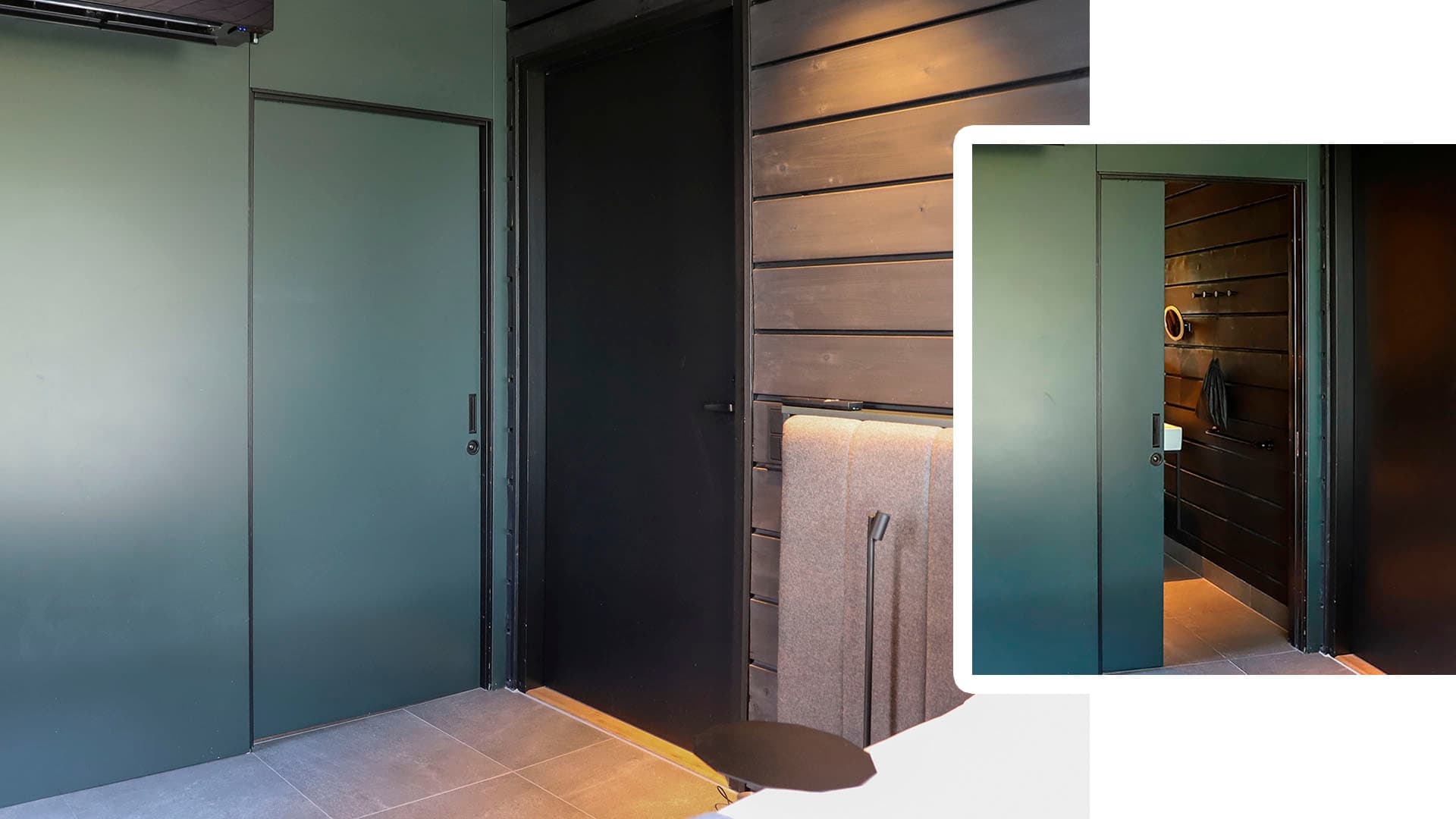 <p data-block-key="v0rw1">Liukuovi säästää tilaa jopa 3 m<sup>2</sup>. Kuvassa Liunen erikoisvihreä liukuovi.</p>