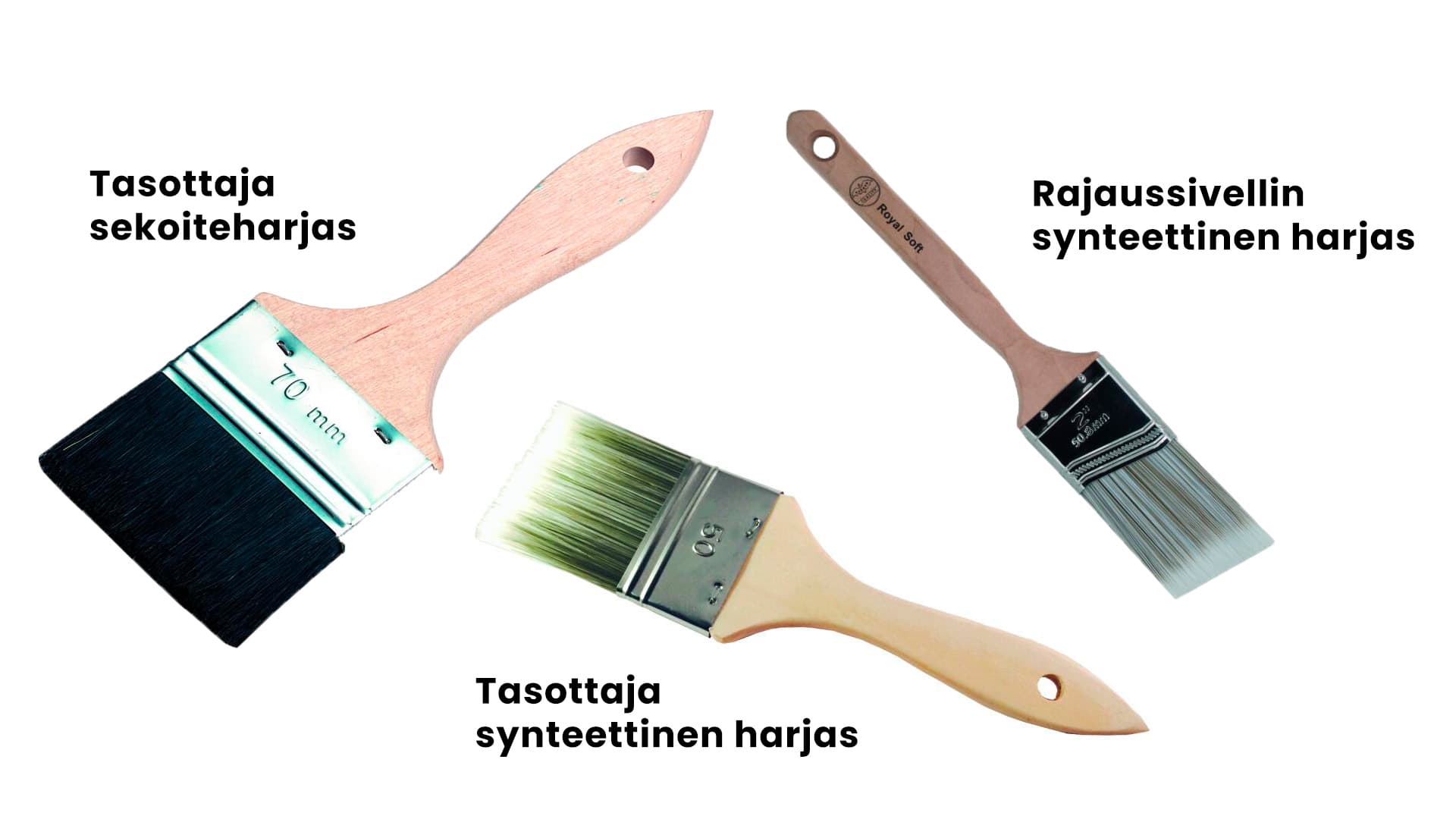 <p data-block-key="7qfbt">Sokevan siveltimistä tasottaja sekä tarkkaan rajaukseen tarkoitettu viistosivellin.</p>