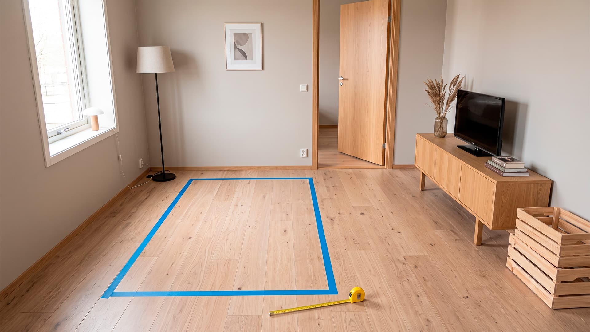 <p data-block-key="mzess">Teippaa sohvan ulkomitat lattiaan ennen tilaamista. Näin näet, mahtuuko sohva huoneeseen ja jääkö kulkureiteille riittävästi tilaa.</p>
