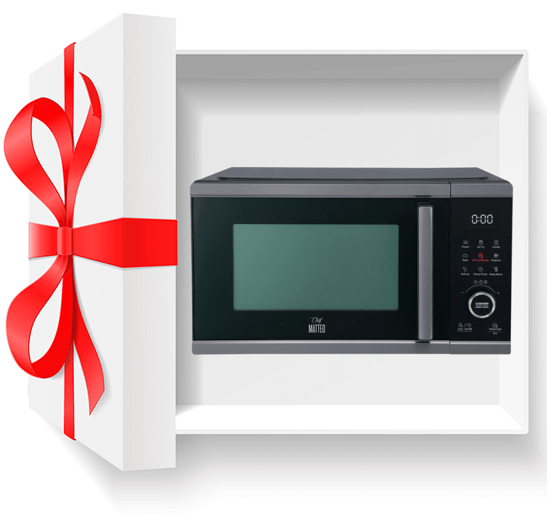 <p data-block-key="mcyey">Chef Matteo Cookandfry mikroaaltouuni & airfryer. POWER</p>