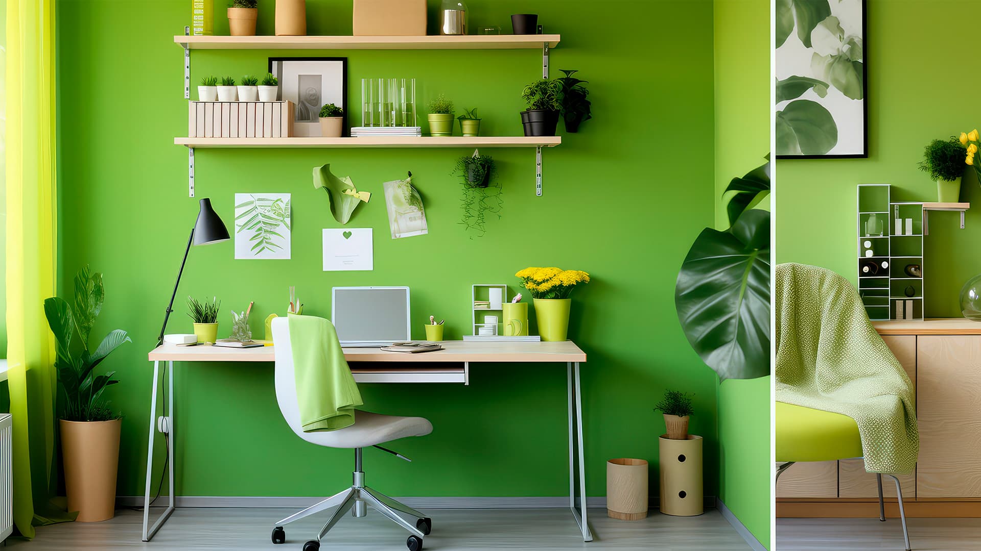 <p data-block-key="vf8su">Limenvihreässä työhuoneessa ei nukuta!</p>